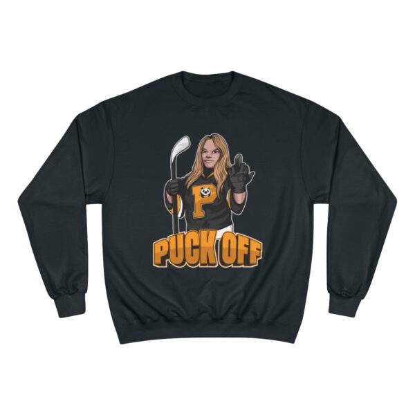 "Puck Off" - Champion Sweatshirt - (Mercedes)