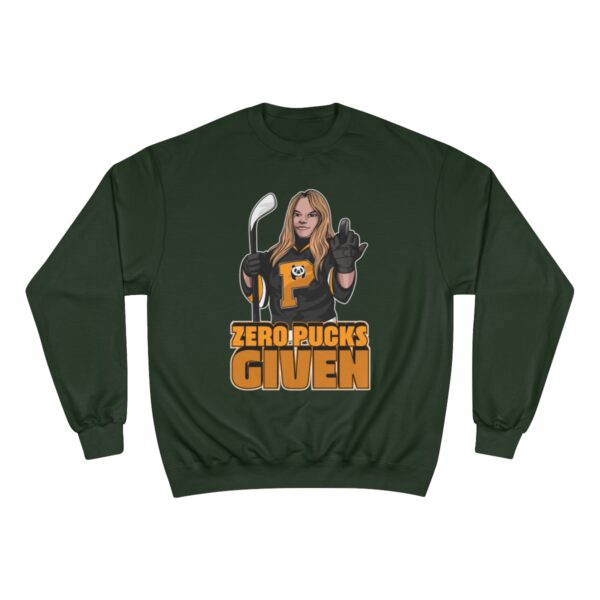 "Zero Pucks Given" - Champion Sweatshirt - (Mercedes) - Image 2